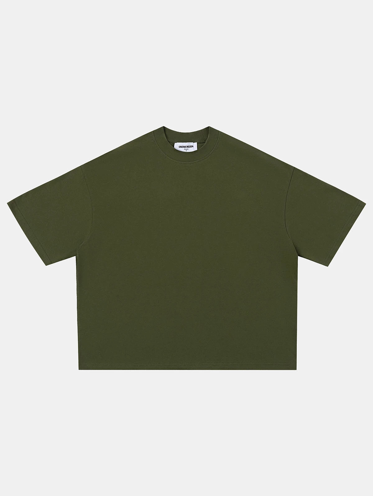 240 GSM BOXY CROPPED FIT 'OLIVE' T-SHIRT
