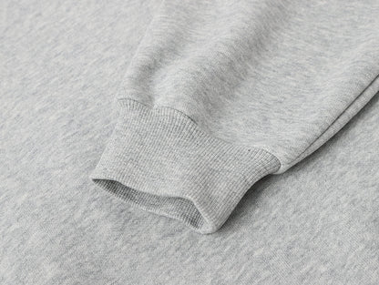 500 GSM  BOXY CROPPED 'FLOWER GRAY' HOODIE