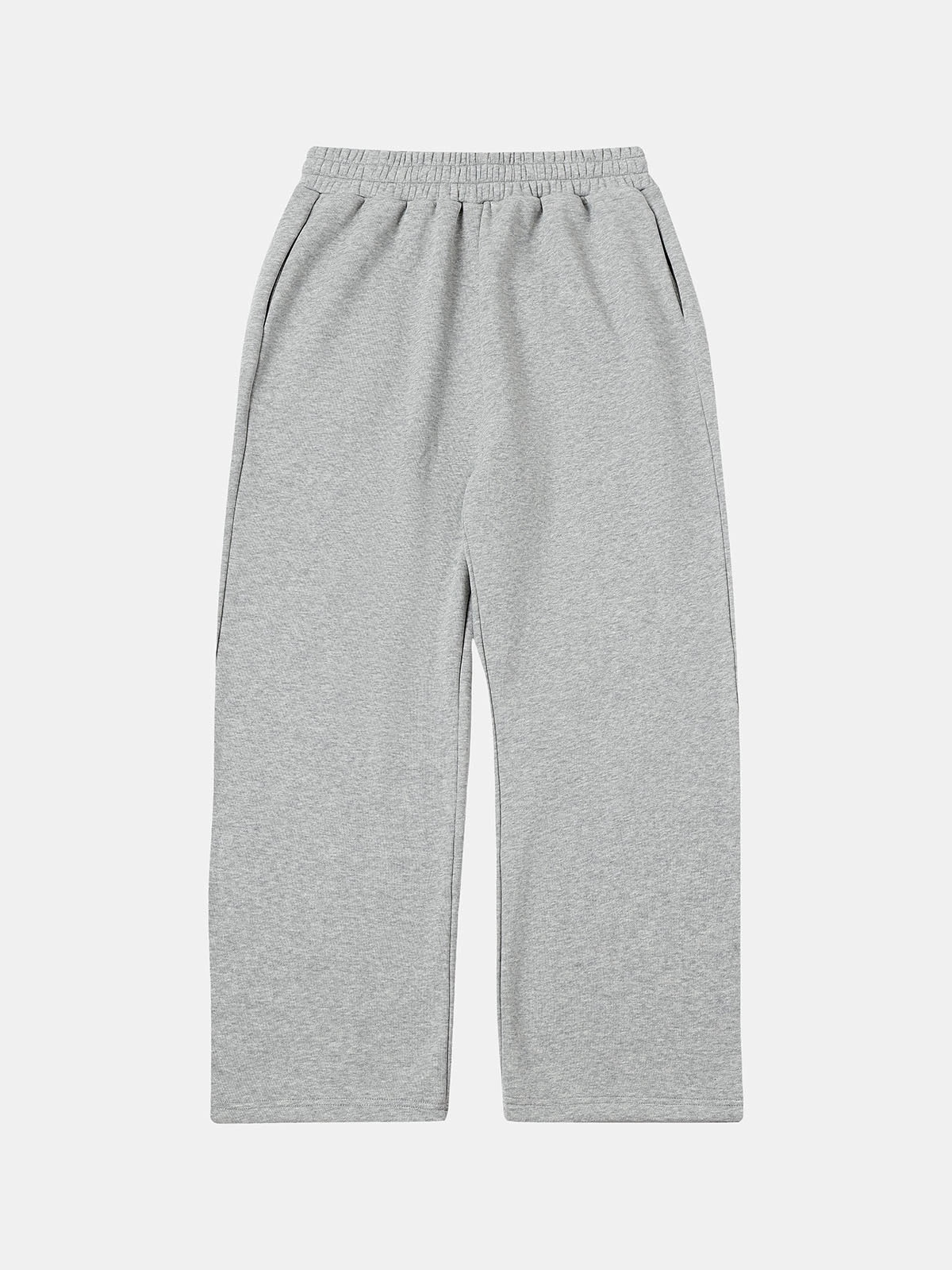 500 GSM LOOSE FIT WIDE LEG 'FLOWER GRAY' SWEATPANT