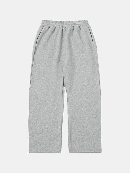 500 GSM LOOSE FIT WIDE LEG 'FLOWER GRAY' SWEATPANT