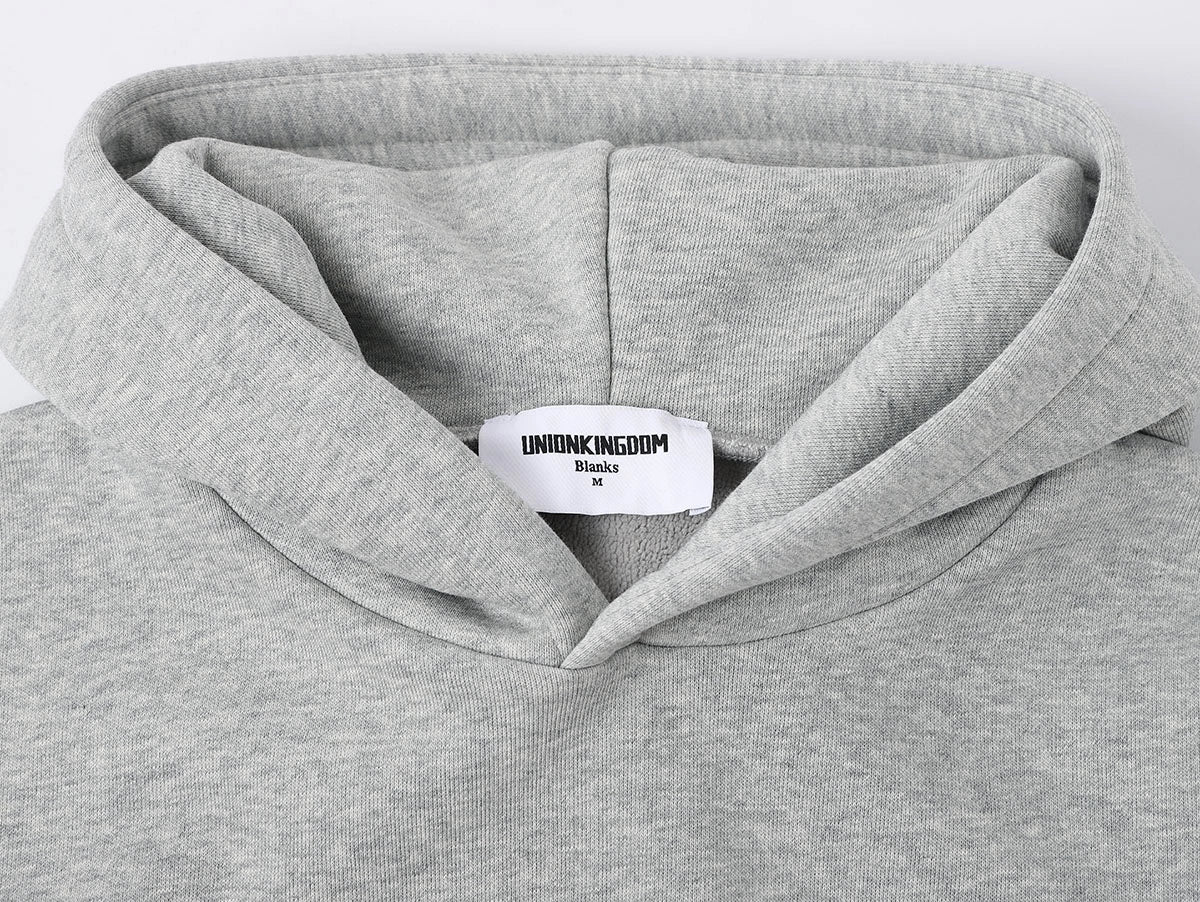 500 GSM  BOXY CROPPED 'FLOWER GRAY' HOODIE