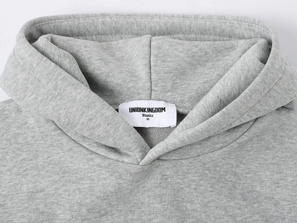 500 GSM  BOXY CROPPED 'FLOWER GRAY' HOODIE