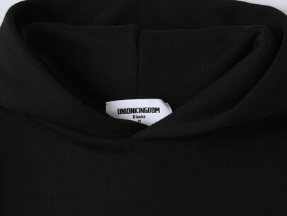 450 GSM CROPPED FIT 'BLACK' HOODIE